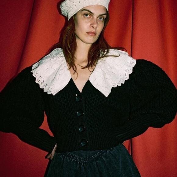 Sea New York Sweaters - Sea New York Melanie Crop Merino Cardigan - M Navy